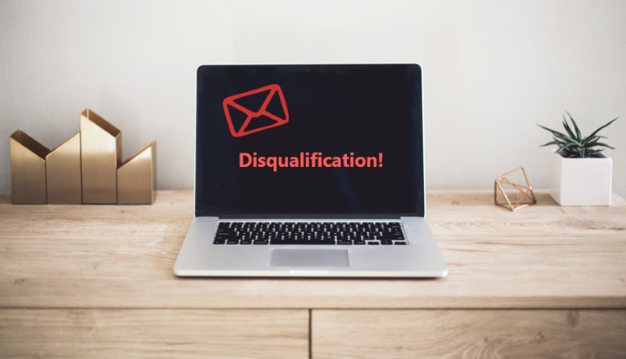 automatic disqualification email template